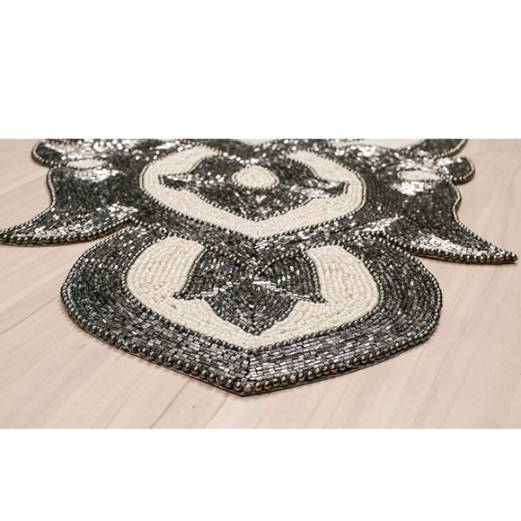 Accents Beaded Table Runner 13x36 Black Ivory Poshmark